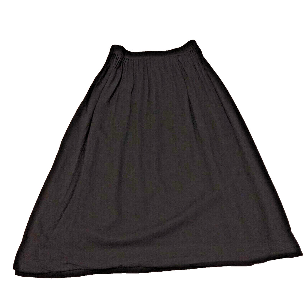 Amazing Ali Golden Women XS S Skirt Midi Pull On Solid Elastic Waist Split Black